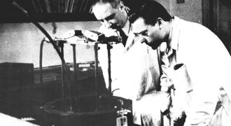 Szalay Sándor és Csikai Gyula az Atomkiban - 1956