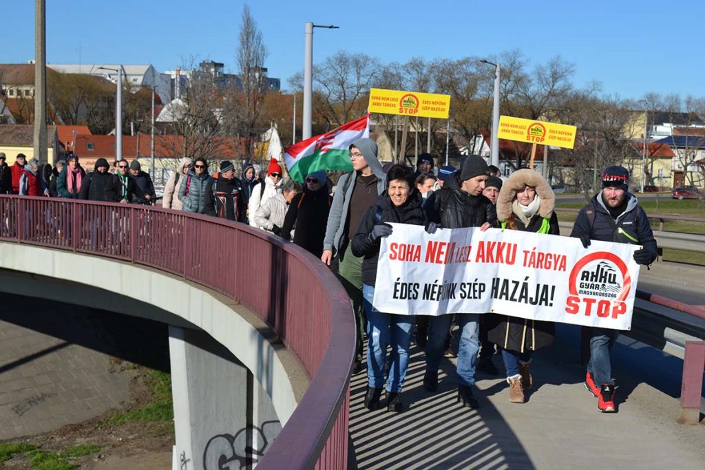 Akkumulátorgyár tüntetés Debrecen 20250201