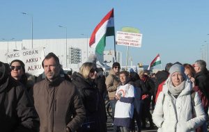 Akkumulátorgyár tüntetés Debrecen 20250201