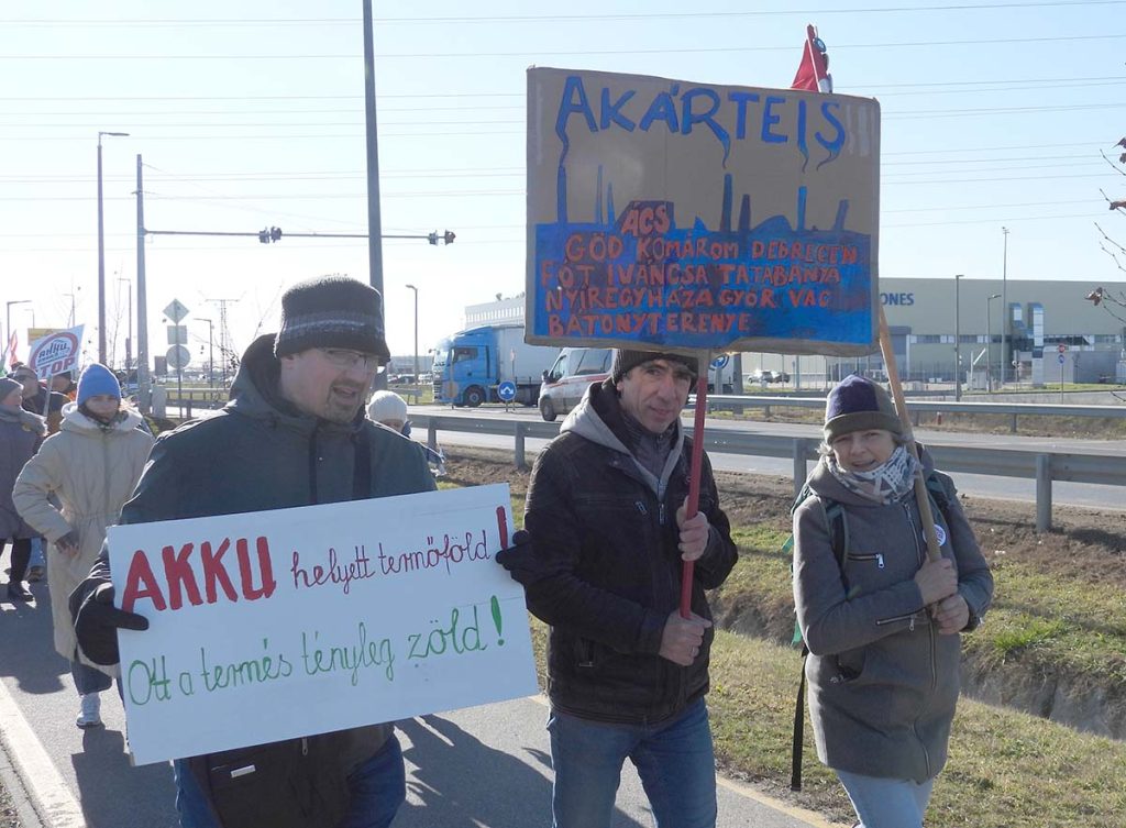 Akkumulátorgyár tüntetés Mikepércs 20250201