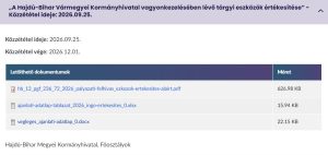 Ingóságokat értékesít a kormányhivatal